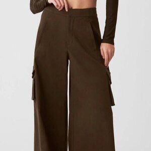 Alo Show Off Cargo Wide Leg Trouser Espresso